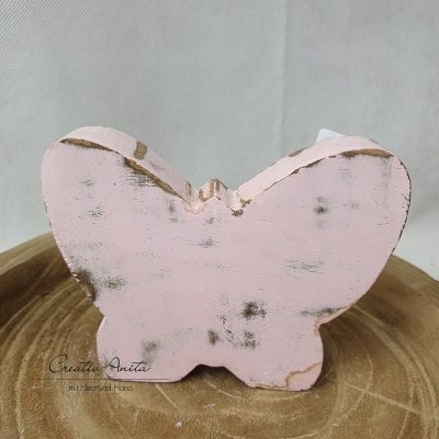 Holz-Schmetterling rosa